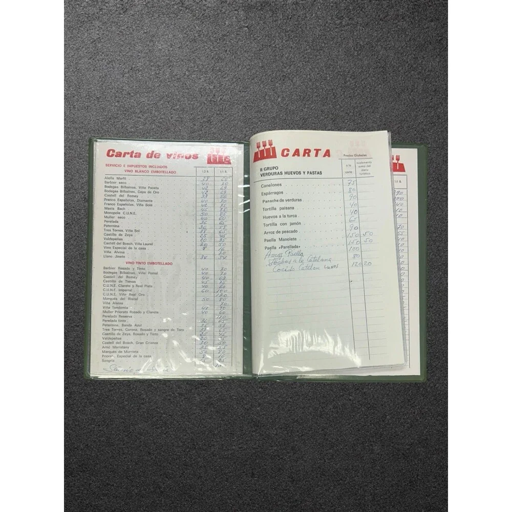 Rare Antique 7 Puertas Barcelona Menu Signed Catalan Restaurant Ephemera